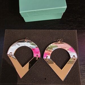 Gold and Silver Geometric Earrings